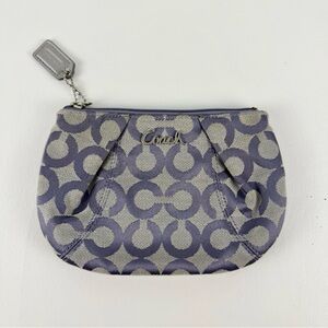 Coach Signature Satin Mini Wristlet Pouch in Dusty Purple Grey